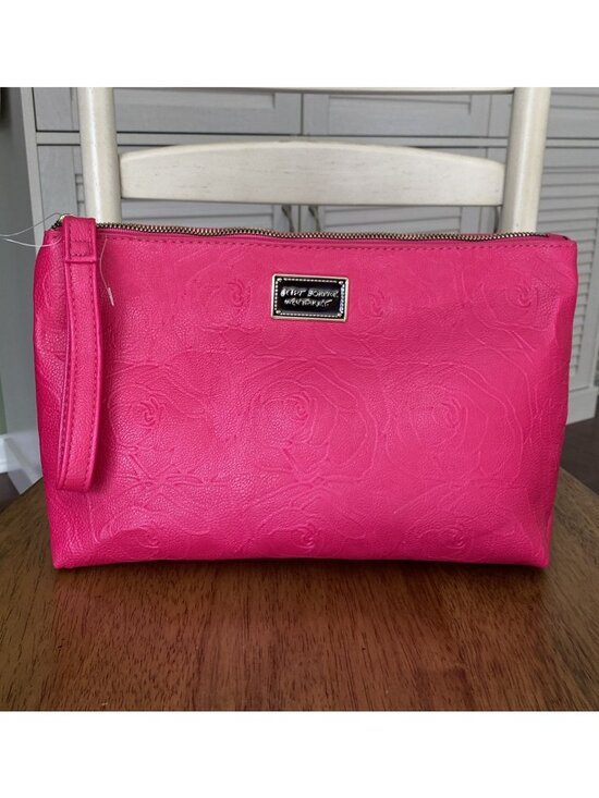 Betsey Johnson Handbags - Betsey Johnson NY Large Pink Rose Purse Wristlet Bag NWOT